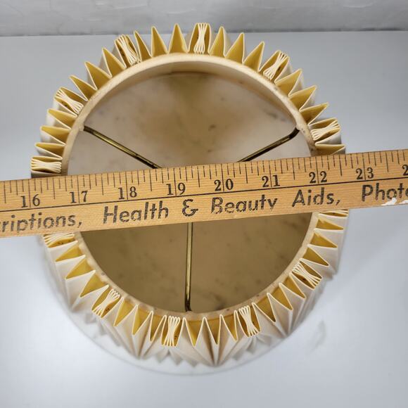 Vintage Stiffel Inverted Pinch Pleat Lamp Shade 11" Cream Fabric Accordion Retro - Picture 6 of 16